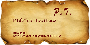 Plésa Tacitusz névjegykártya